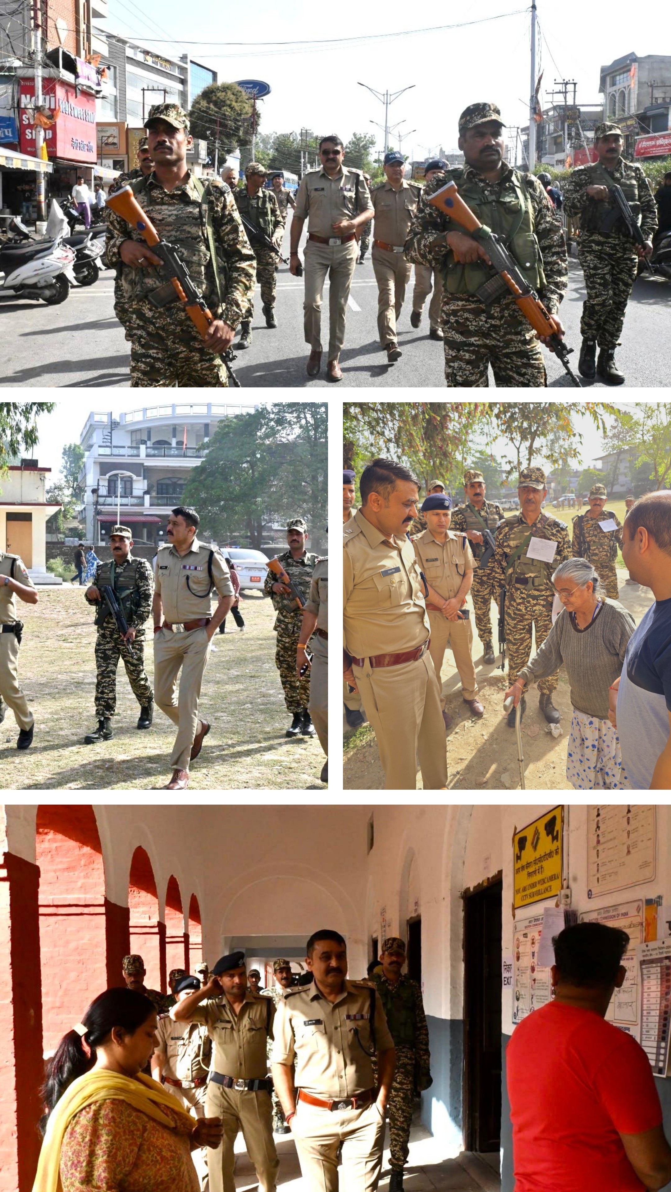 पुलिस कप्तान ने किया मतदान केंद्रों का भ्रमण,सुरक्षाकर्मियों व जनता से की बातचीत