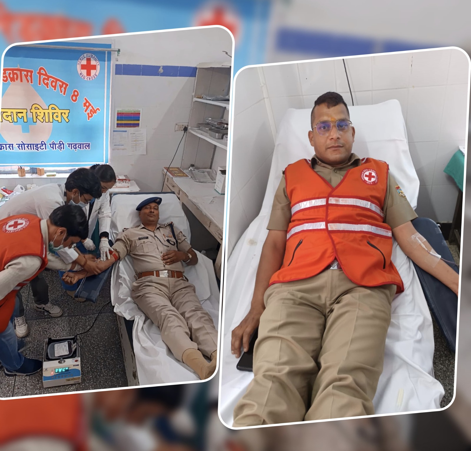पुलिस कर्मियो ने किया रक्तदान