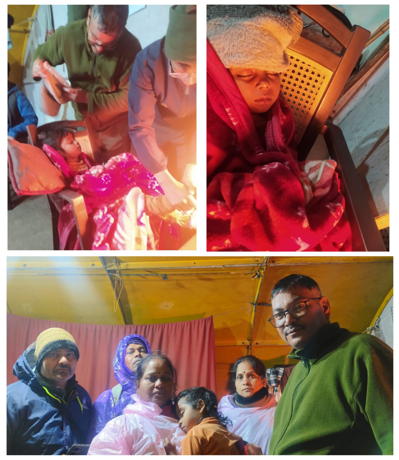 केदारनाथ धाम में ठंड से ठिठुरती हुई परिजनों से बिछड़ी 3 साल की बच्ची को पुलिस ने मिलवाया