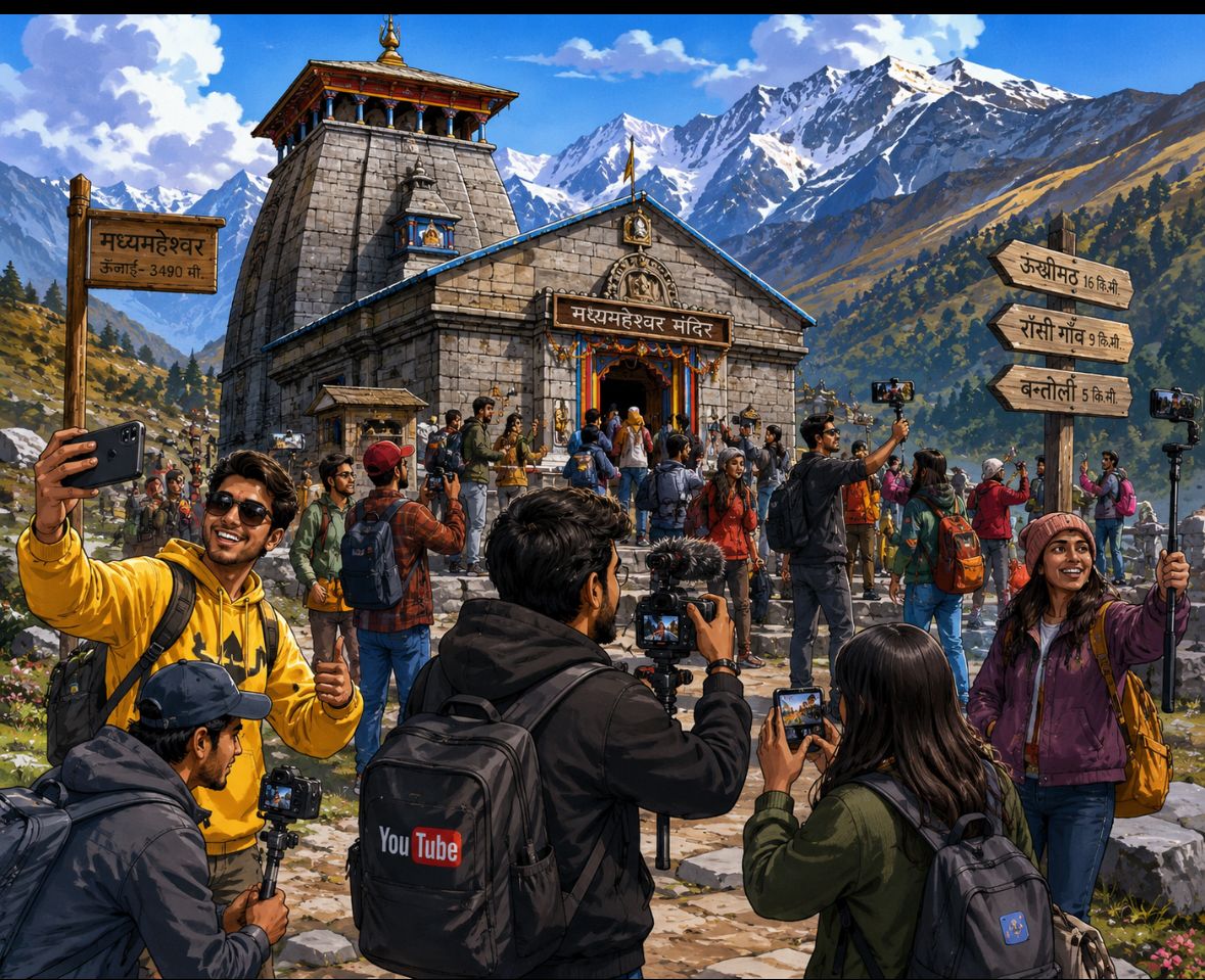 केदारनाथ, तुंगनाथ के बाद मध्यमहेश्वर की ओर बढ़ते यूट्यूबर