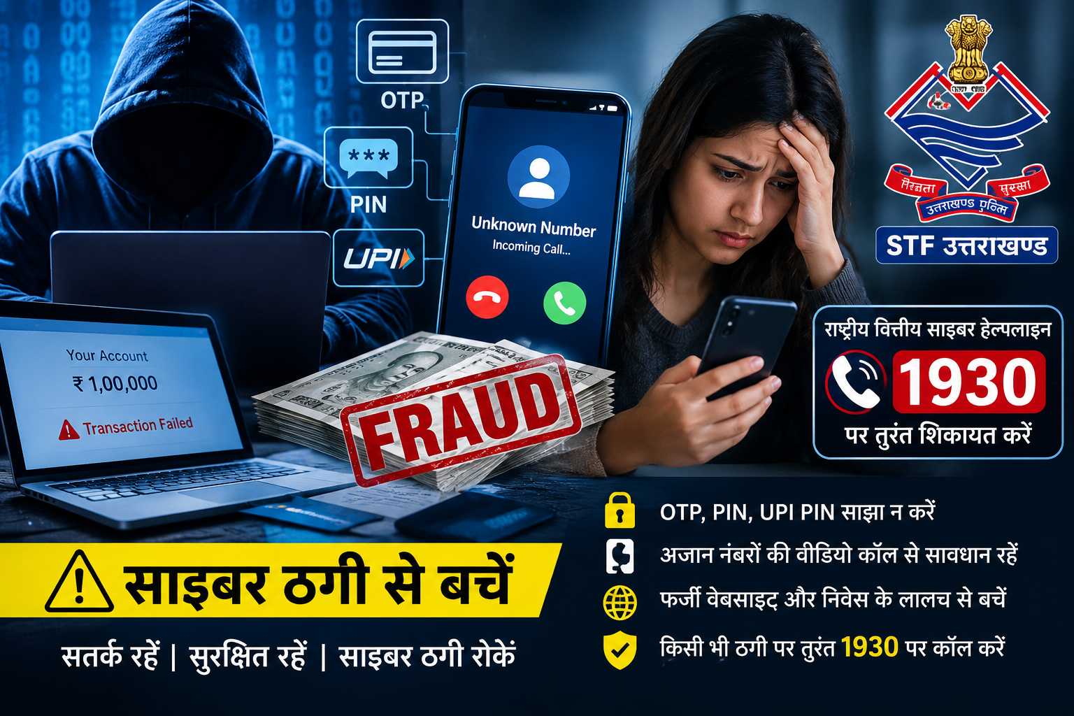 साइबर ठगी के खिलाफ एसटीएफ की कार्रवाई जारी, 25.42 करोड़ रुपये की धनराशि बचाई*